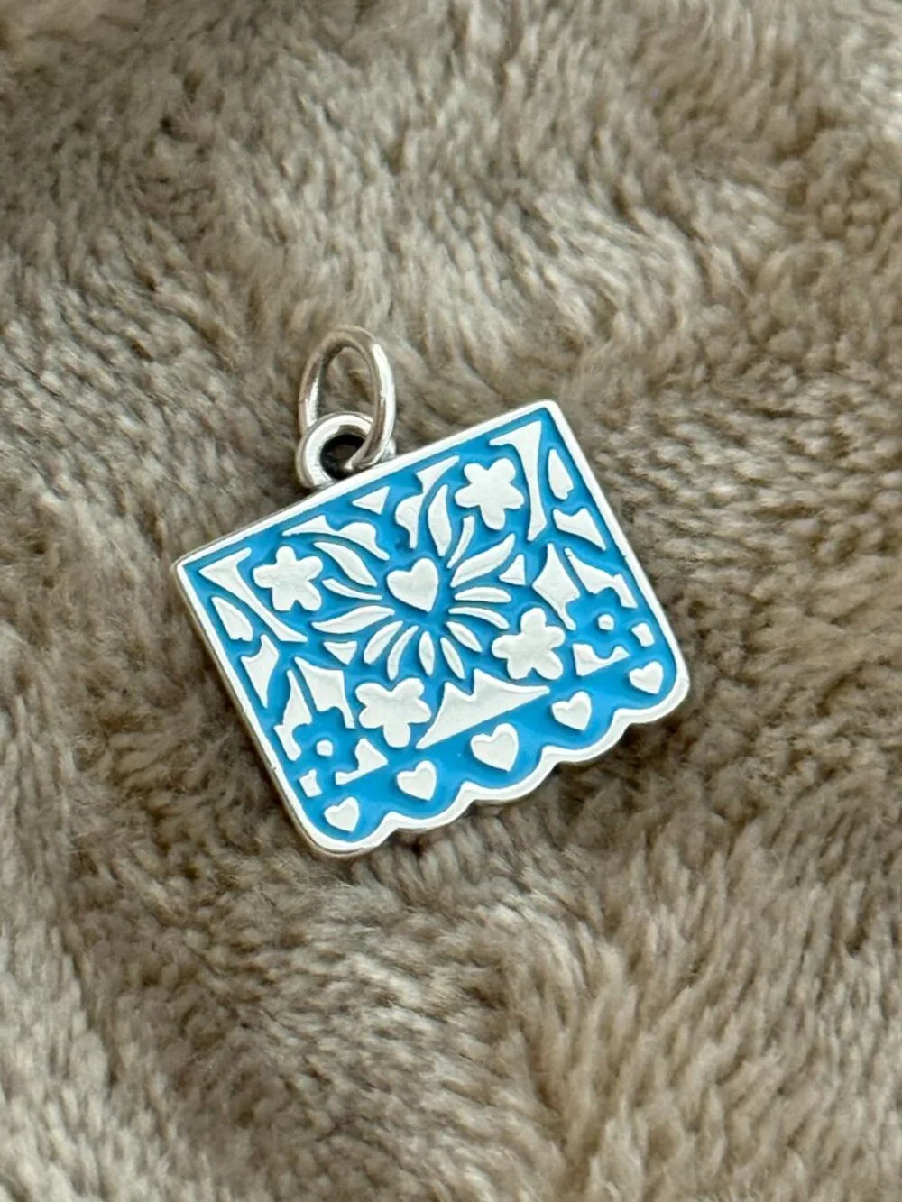Enamel Papel Picado Charm Sterling Silver Dangle